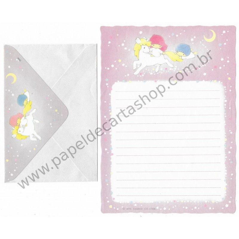 Conjunto de Papel de Carta Antigo Little Twin Stars Cart