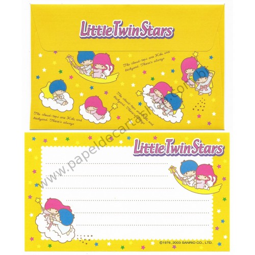 Ano 2003. Conjunto de Papel de Carta Little Twin Stars P Yellow Sanrio