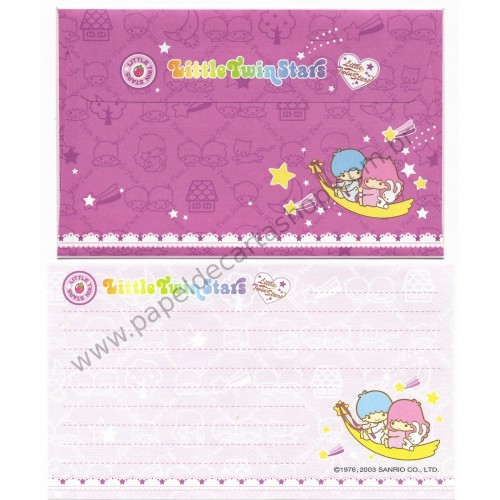 Ano 2003. Conjunto de Papel de Carta Little Twin Stars P Strawberry Sanrio