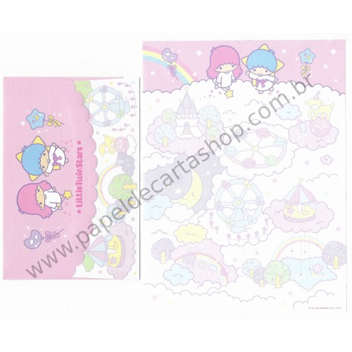 Ano 2005. Conjunto de Papel de Carta Little Twin Stars C Park Sanrio