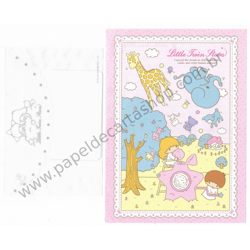 Ano 2004. Conjunto de Papel de Carta Little Twin Stars RS2 Sanrio