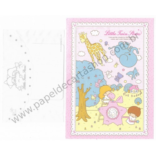 Ano 2004. Conjunto de Papel de Carta Little Twin Stars RS2 Sanrio