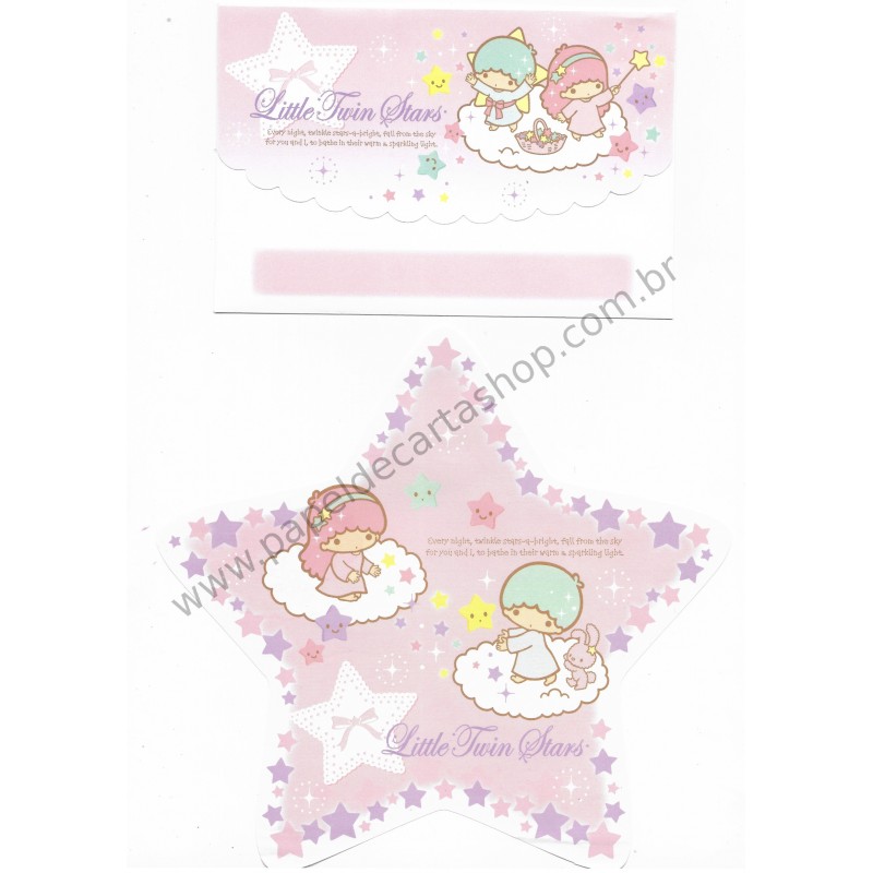 Ano 2009. Kit 2 Conjuntos de Papel de Carta Little Twin Stars Stars Sanrio