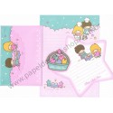 Ano 2004. Conjunto de Papel de Carta Little Twin Stars Cupcake Sanrio