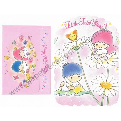 Ano 1993. Conjunto de Papel de Carta Little Twin Stars Daisy Antigo (Vintage) Sanrio