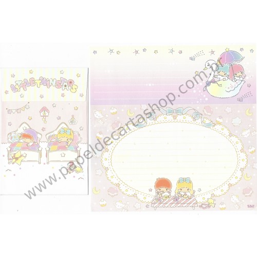 Ano 2016. Conjunto de Papel de Carta Little Twin Stars Room Sanrio