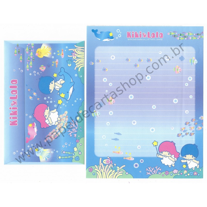 Ano 2003. Conjunto de Papel de Carta K&L Diving Sanrio