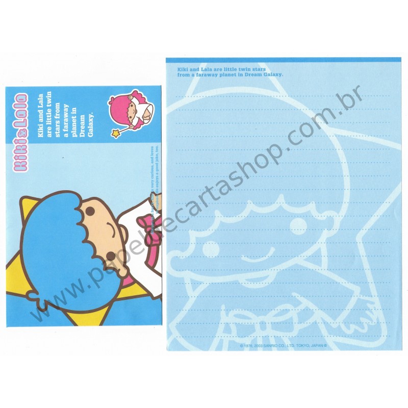 Ano 2003. Conjunto de Papel de Carta Kiki & Lala Dream Galaxy CAZ1 Sanrio