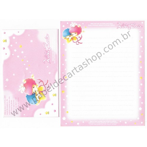 Ano 2004. Conjunto de Papel de Carta Kiki & Lala Dream Galaxy RS Sanrio