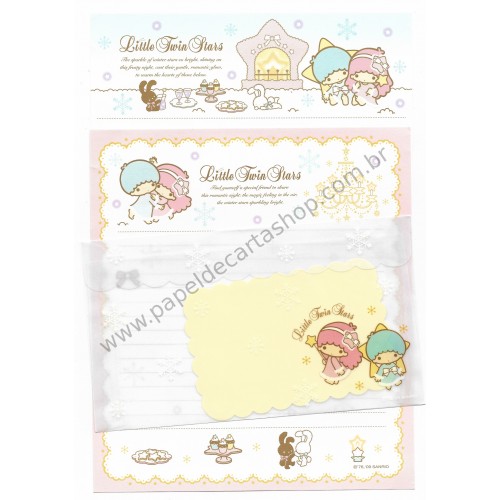 Ano 2009. Conjunto de Papel de Carta Little Twin Stars DUPLA Sanrio