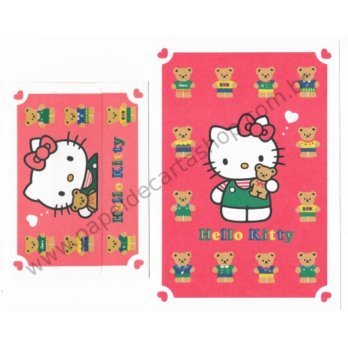 Ano 1993. Conjunto de Papel de Carta Hello Kitty Vintage Sanrio
