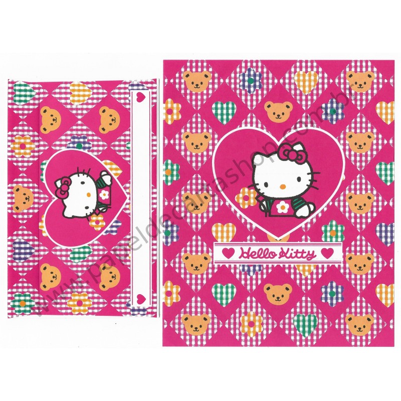 Ano 1994. Conjunto de Papel de Carta Hello Kitty Pink Sanrio