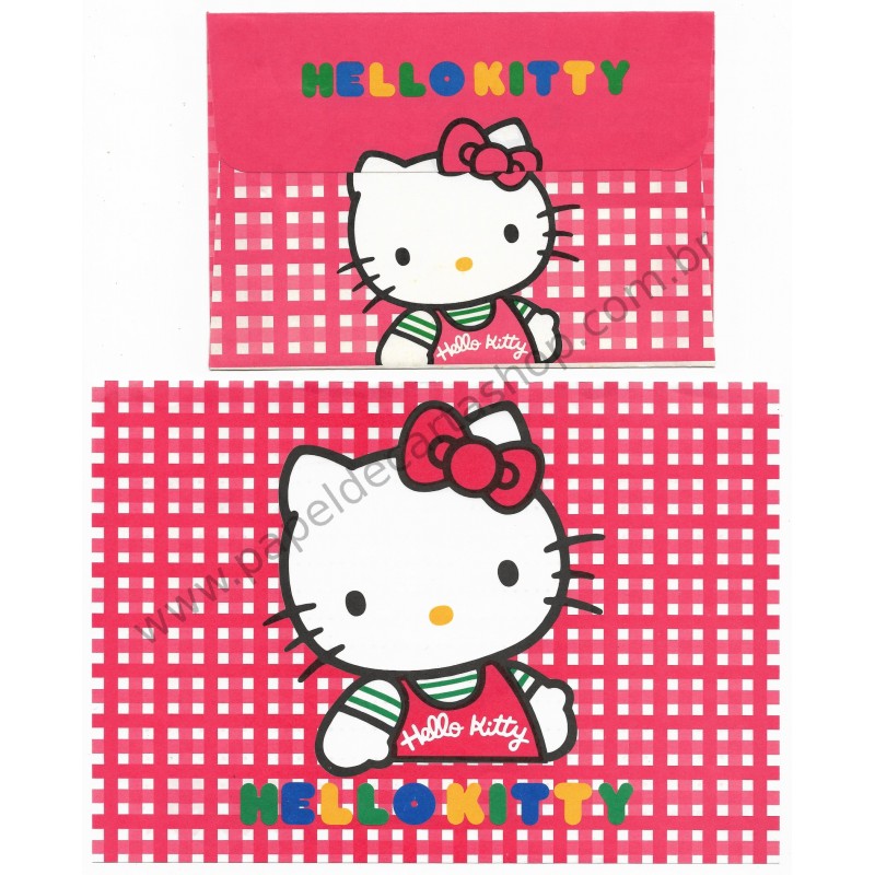 Ano 1990. Conjunto de Papel de Carta Hello Kitty CVMX Sanrio