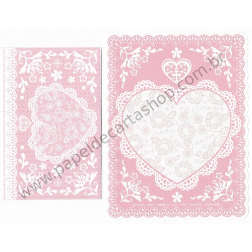 Ano 2007. Conjunto de Papel de Carta Hello Kitty CRS Sanrio