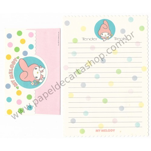 Ano 1976. Conjunto de Papel de Carta My Melody Tender Treats Antigo Sanrio