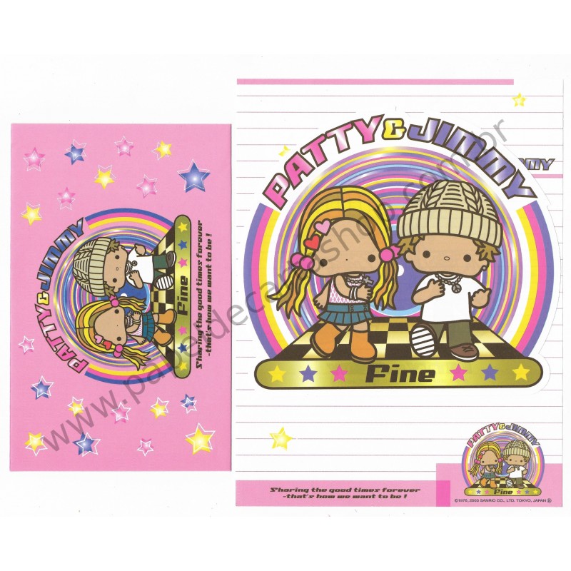 Ano 2003. Conjunto de Papel de Carta Patty & Jimmy Fine Sanrio