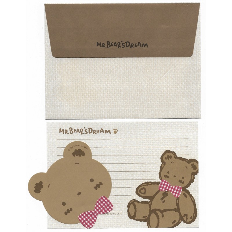 Ano 1995. Conjunto de Papel de Carta Mr. Bear's Dream P Vintage Sanrio