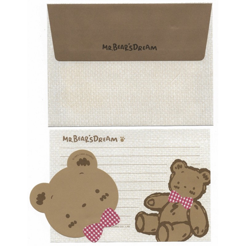 Ano 1995. Conjunto de Papel de Carta Mr. Bears Dream P Vintage Sanrio