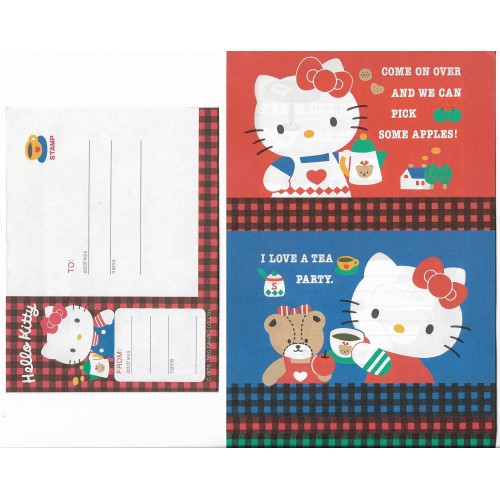 Ano 1990. Conjunto de Papel de Carta Hello Kitty Trio Sanrio