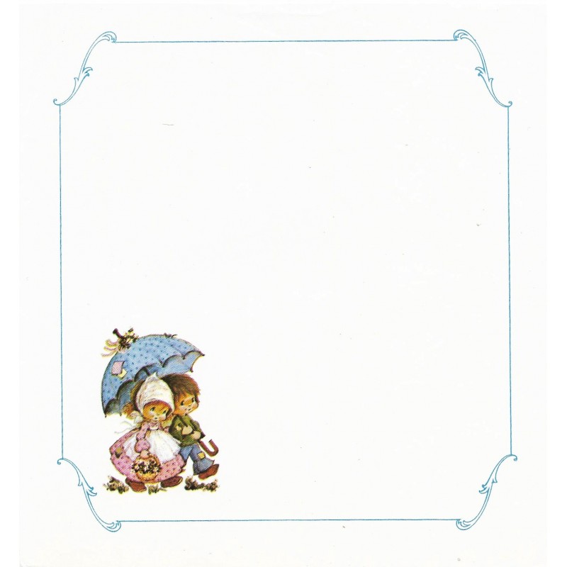 Papel de Carta Antigo Davey BLUE1