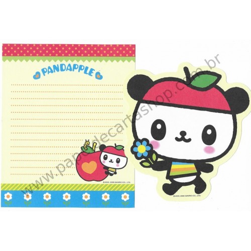 Ano 2006. Conjunto de Papel de Carta Pandapple Sanrio