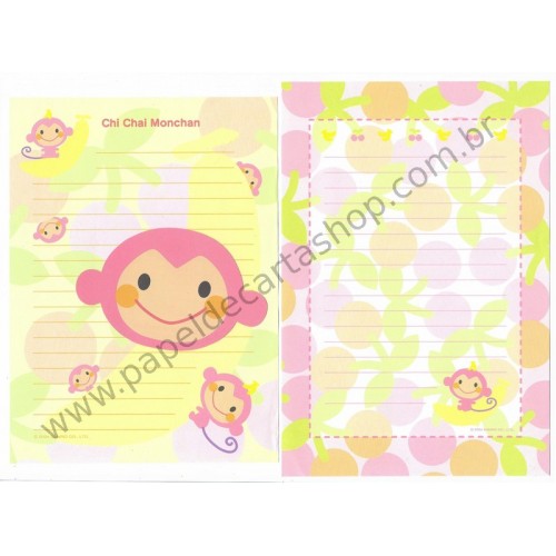 Ano 2004. Conjunto de Papel de Carta Chi Chai Monchan Dupla Sanrio