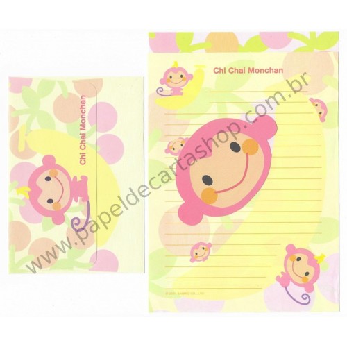 Ano 2004. Conjunto de Papel de Carta Chi Chai Monchan Dupla Sanrio