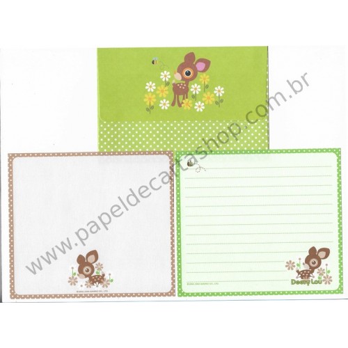 Ano 2004. Conjunto de Papel De Carta Deery-Lou Dupla Sanrio