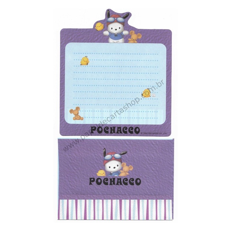 Ano 1999. Conjunto de Papel de Carta Pochacco CP Vintage Sanrio