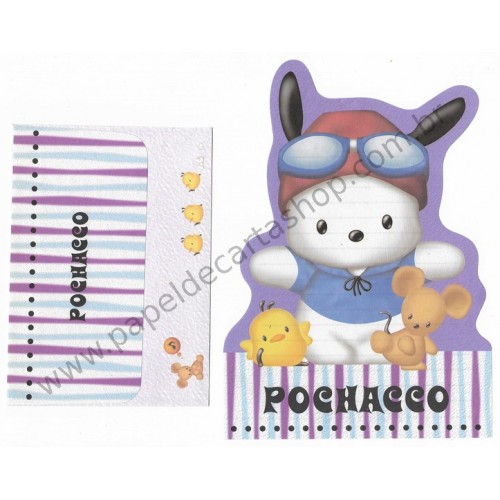 Ano 1999. Conjunto de Papel de Carta Pochacco CLLDC Vintage Sanrio