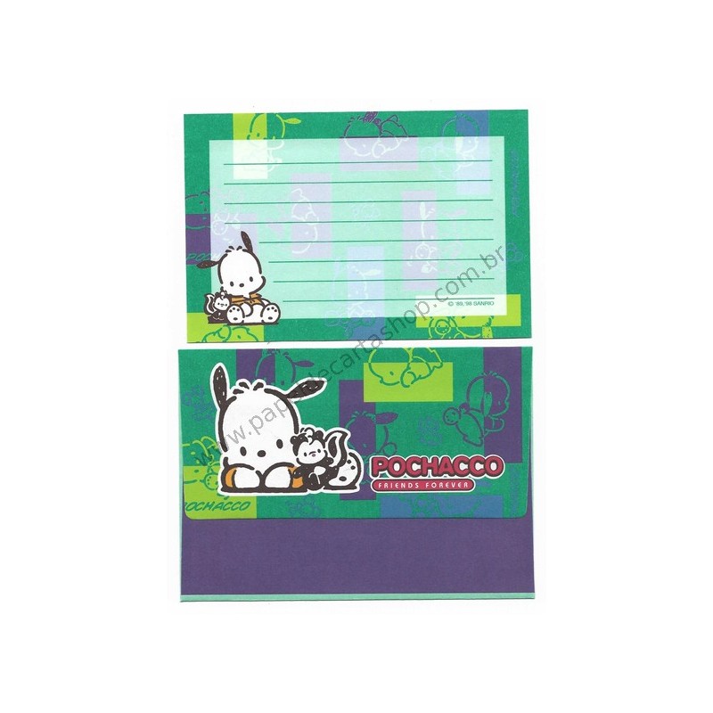 Ano 1998. Conjunto de Papel de Carta Pochacco CVD Vintage P Sanrio