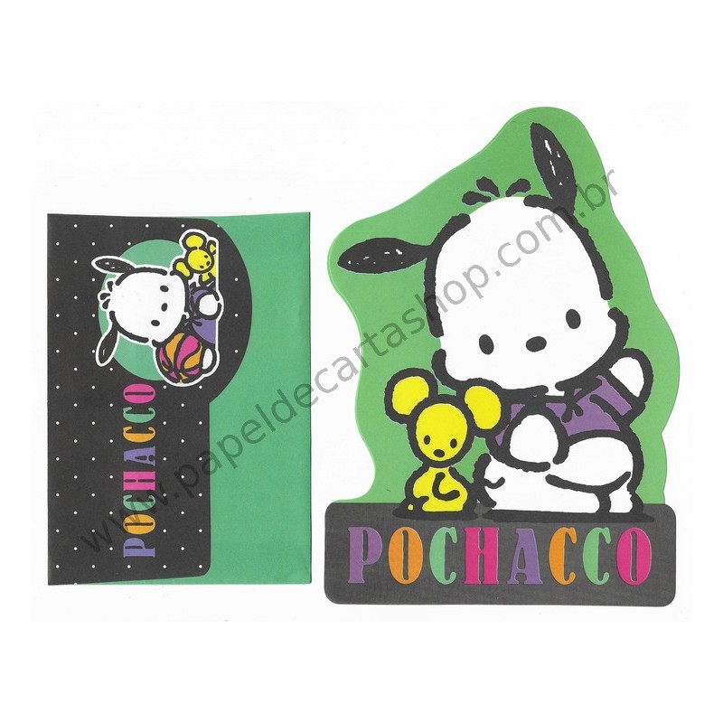 Ano 1994. Conjunto de Papel de Carta Pochacco CVDDC Vintage Sanrio