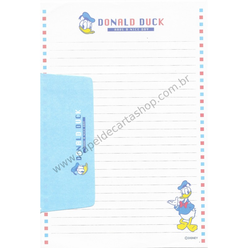 Conjunto de Papel de Carta Vintage Disney Donald Duck Have a Nice Day