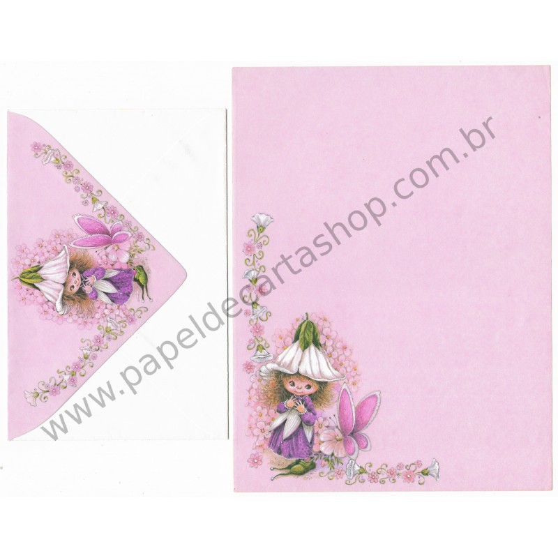 Conjunto de Papel de Carta Antigo Importado Victoria Plum CRS