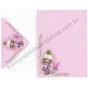 Conjunto de Papel de Carta Antigo Importado Victoria Plum CRS