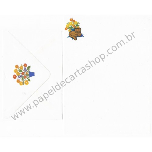 Conjunto de Papel de Carta Antigo Importado Bordado 2