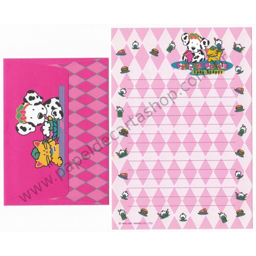 Ano 1997. Conjunto de Papel de Carta Spottie Dottie Soda Shoppe Sanrio