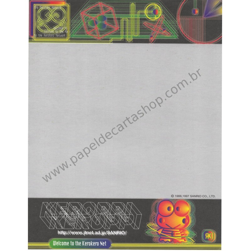 Ano 1997. Papel de Carta B5 Keroppi Net Vintage Sanrio