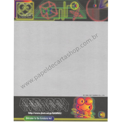 Ano 1997. Papel de Carta B5 Keroppi Net Vintage Sanrio