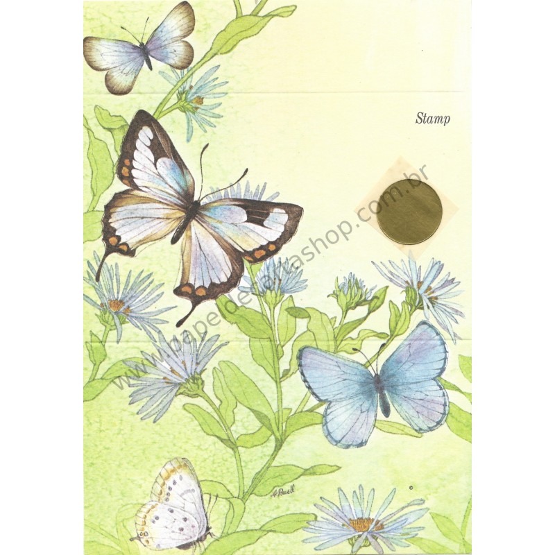 Postalete Antigo Importado Butterfly 3 Just a Notes LKPowell Current