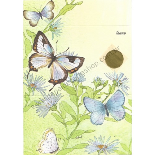 Postalete Antigo Importado Butterfly 3 Just a Notes LKPowell Current