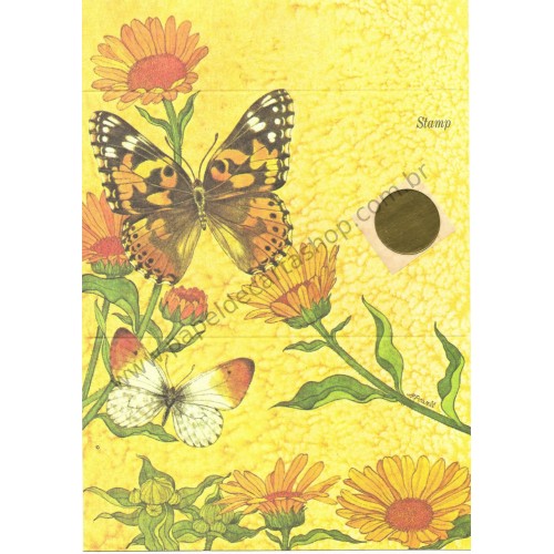 Postalete Antigo Importado Butterfly 4 Just a Notes LKPowell Current