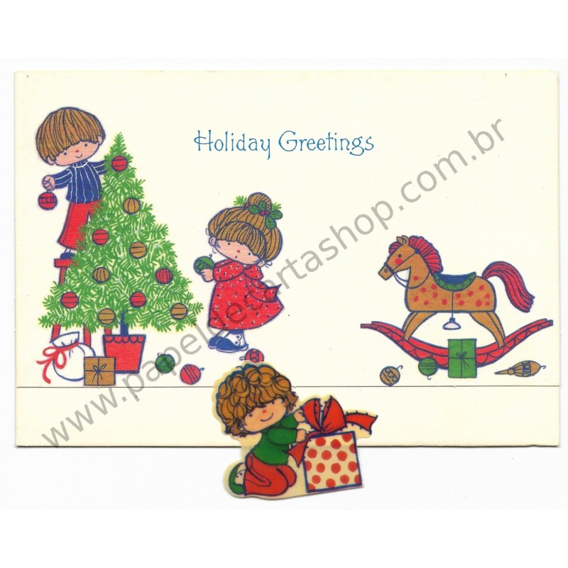 Postalete Antigo Importado Holiday Greetings Hallmark