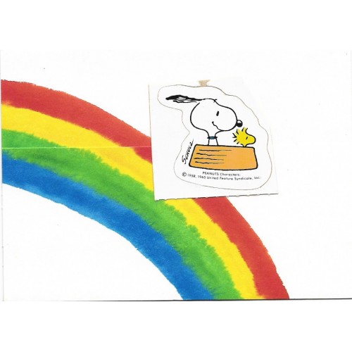 Postalete ANTIGO IMPORTADO COM SELINHO PARA COLAR Snoopy Rainbow Hmk