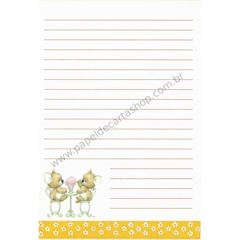 Papel de Carta AVULSO Antigo Importado Rag Tag Teddies Morehead Sangamon