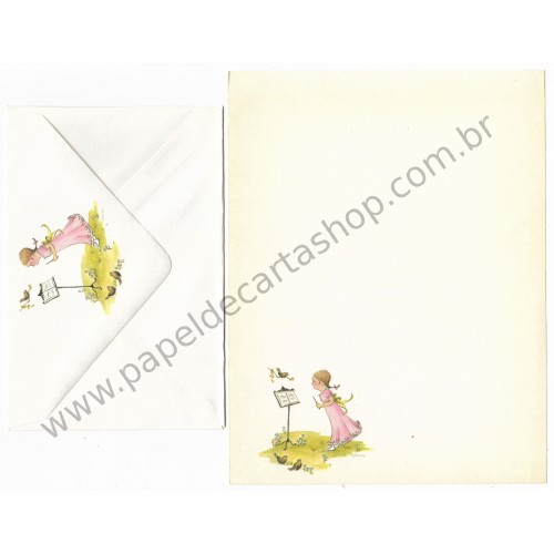 Conjunto de Papel de Carta Antigo Importado Music CRS