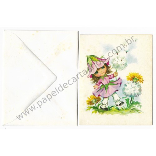 Ano 1976. Kit 3 Notecards Antigos Importados Bonnie Blossom