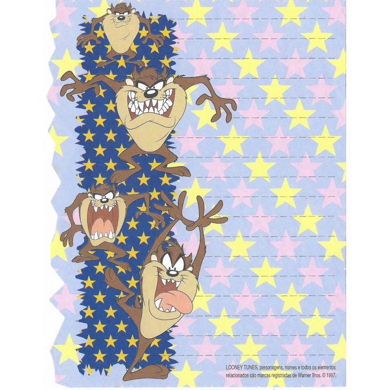 Papel de Carta Looney Tunes TAZ 1997