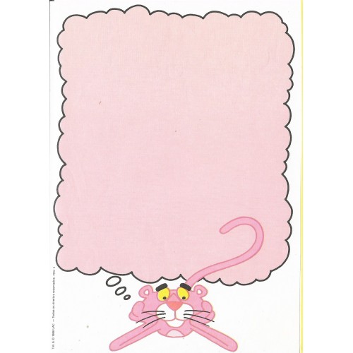 Ano 1986. Papel de Carta Antigo Pantera Cor-de-Rosa PRW3