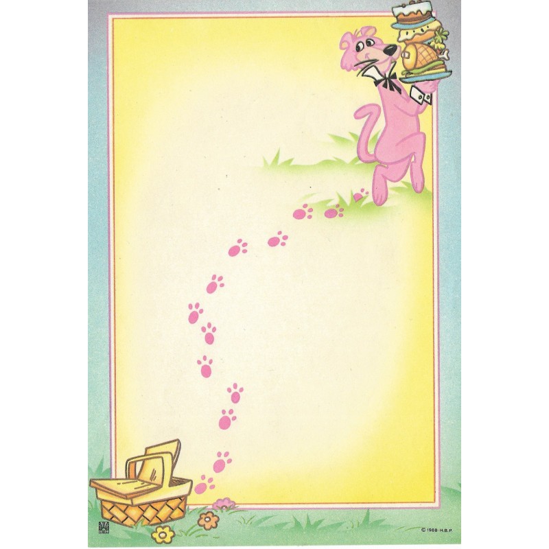 Ano 1988. Papel de Carta Pantera Cor-de-Rosa